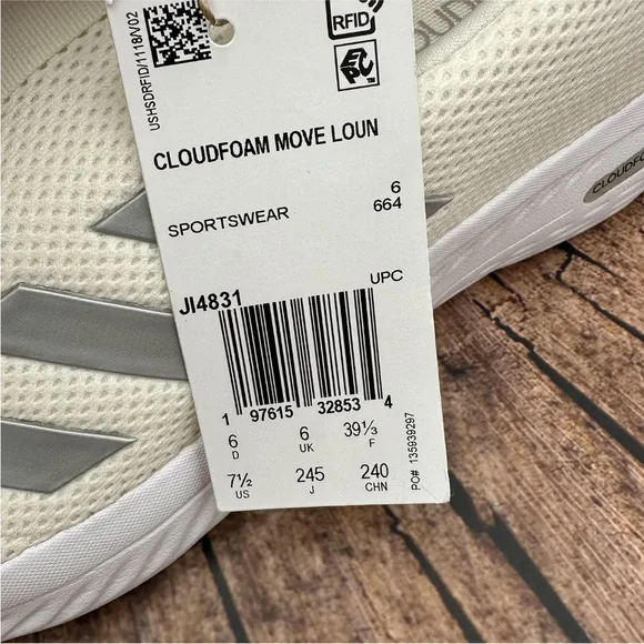 Adidas Shoes Womens Size 7.5 White Cloudfoam Move Slip On Walking Comfort JI4831 - Picture 6 of 11